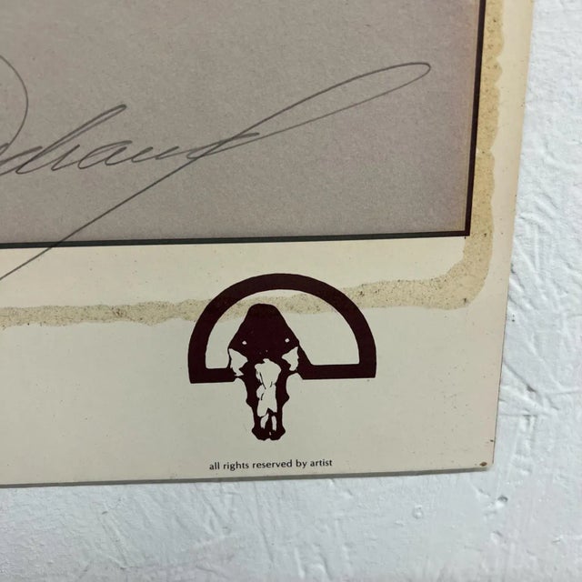 Modern 1984 Norma Andraud Modern Art Los Angeles Ca Many Feathers Embossed Poster For Sale - Image 3 of 9