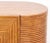 Brett Beldock for CB2 "Avalon" Rattan Bar Cabinet, two-door cabinet opening to two shelves on gold-tone metal half moon...