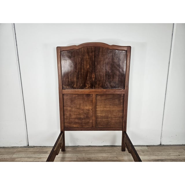 Unique and handcrafted single bed made entirely of wood from the early 1900s Art Nouveau period. Headboard: H144cm...