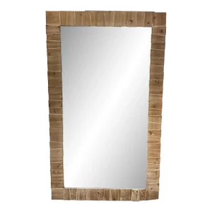 Rustic Organic Modern Overlapping Wood Full Length Mirror