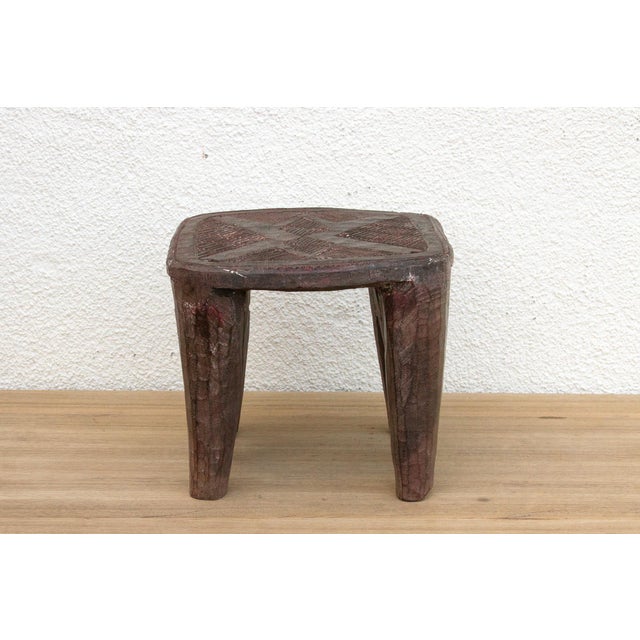 1950s Carved Nupe Stool, Geometric Grace For Sale - Image 5 of 7