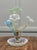 1900 - 1909 French Hand Blown Uranium Glass Three Trumpet Epergne, 1900 For Sale - Image 5 of 9