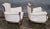 Early 20th Century Pair Italian Rococo Style Giltwood Armchairs Cream Colored Muslin Fabric For Sale - Image 9 of 11
