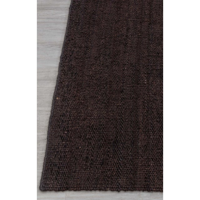 Brown Brown Solid Handwoven Premium Natural Jute Yarn Flatweave Rug 12x15 Ft. For Sale - Image 8 of 12
