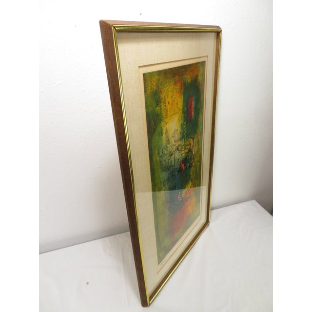 Green Mid Century Signed Hoi Lebadang 12/260 Color Lithograph Abstract Art Print For Sale - Image 8 of 12