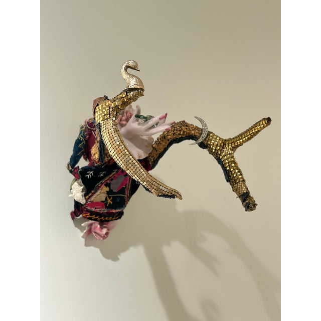 Modern Mixed Media Skull Wall Sculpture Titled Giving Sweet For Sale - Image 3 of 13