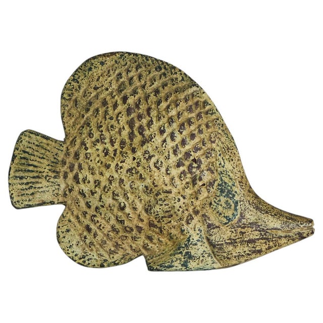 Wood Decorative Fish Sculpture in Wood, 1950s For Sale - Image 7 of 7