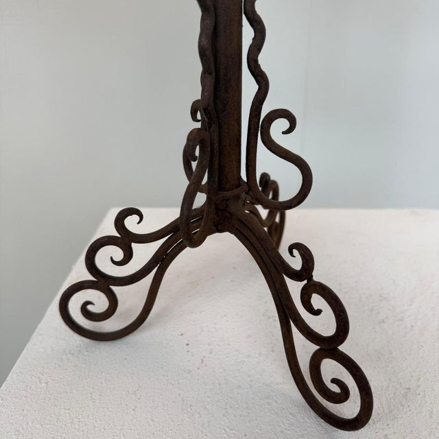 Amsterdam School Table Lamp in Wrought Iron with Parchment Shade, 1930s For Sale - Image 6 of 8