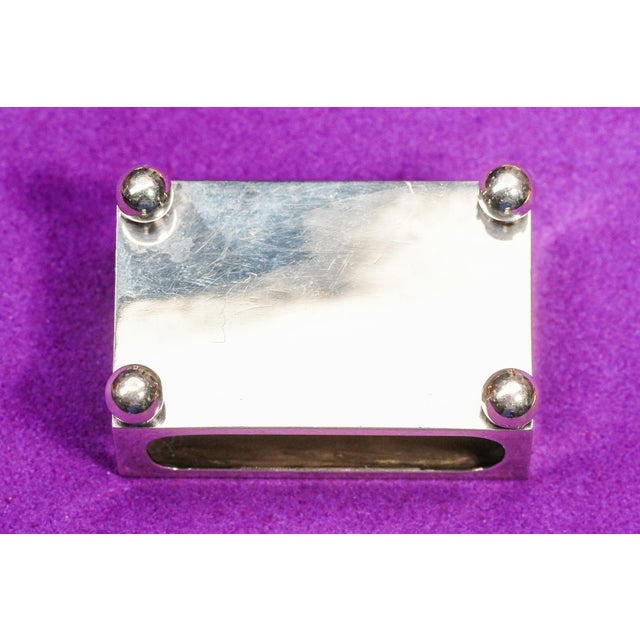 Nautical Flag Hand Painted Enamel Sterling Silver Antique Match Box Holder Tobacciana For Sale - Image 12 of 12