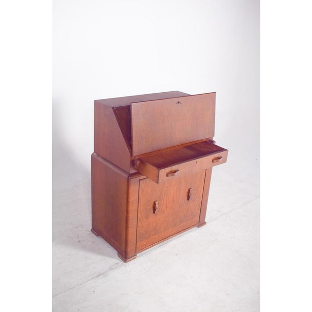 Vintage Art Deco Desk with Bench in Walnut, 1920s For Sale - Image 9 of 13