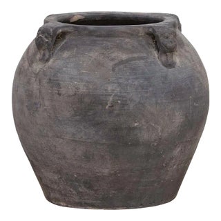 Rustic Gray Earthenware Pot For Sale