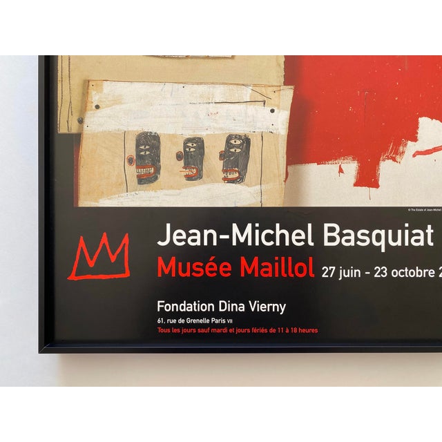 Red Jean Michel Basquiat Estate Vintage 2003 Framed Neo-Expressionist Paris Exhibition Poster " Dead Bird " 1985 For Sale - Image 8 of 14