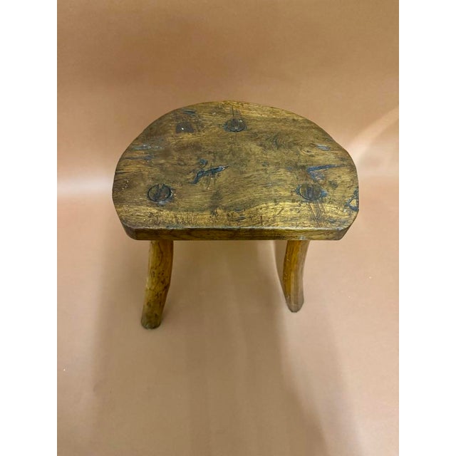 Rustic French Savoyard Stool For Sale - Image 3 of 8