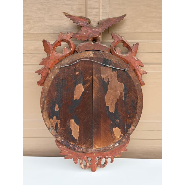 Antique 19th Century American Federal Giltwood Eagle Bullseye Convex Mirror For Sale - Image 13 of 13