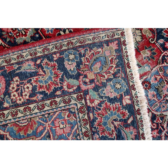 Persian 1920s, Handmade 1920s Persian Kashan Rug 4.4' X 6.10' For Sale - Image 3 of 11