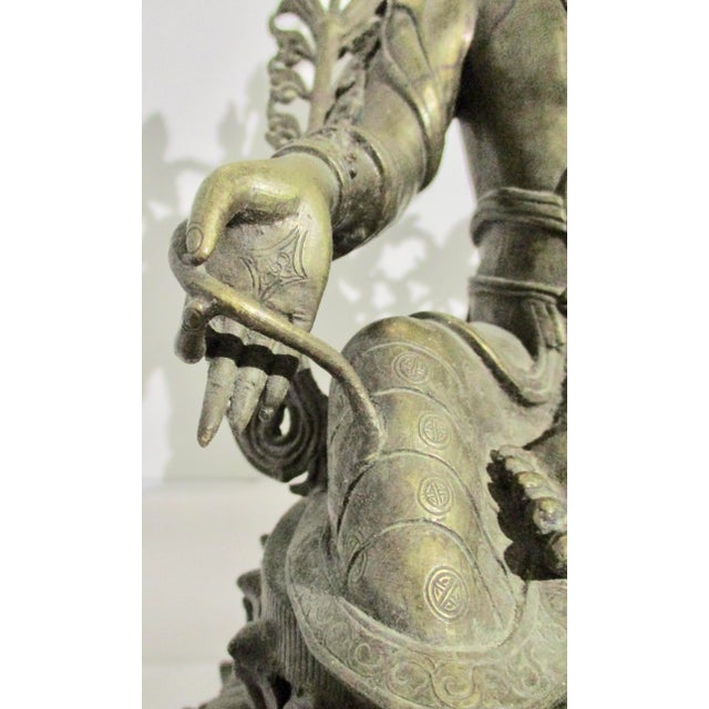 Antique Nepalese Green Tara Brass Sculpture For Sale In New York - Image 6 of 12