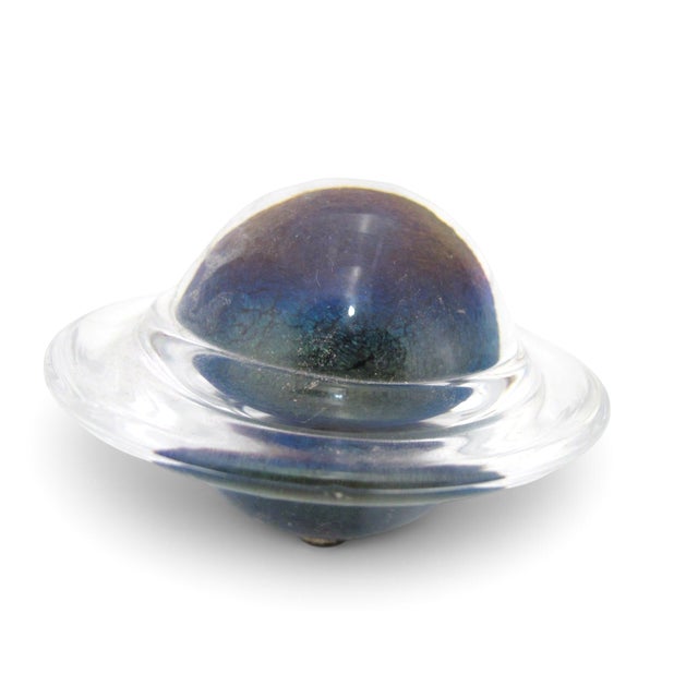 Pop Art Planet Saturn Galaxy Limited Edition Sci Fi Channel Glass Planet Paperweight For Sale - Image 3 of 8