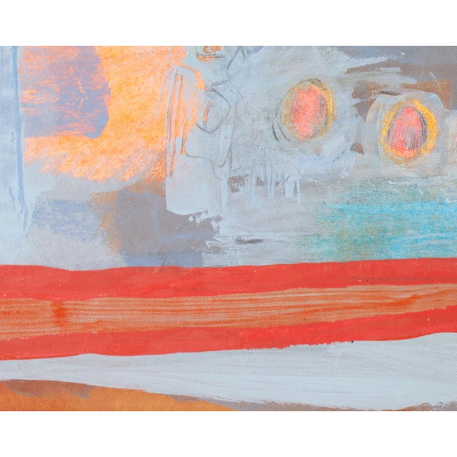 Blue 1984 Abstract Mixed Media Painting by Harry Hilson For Sale - Image 8 of 8