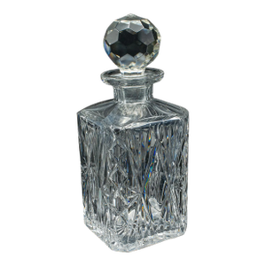 Vintage Whiskey Decanter, English, Crystal Glass, Scotch Bottle, Barware, c.1930