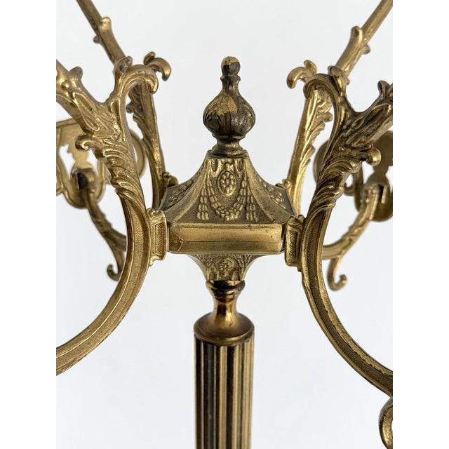 Vintage Italian Brass Coat Rack with Rotating Crown and Female Face Tripod Base, 1960s For Sale - Image 13 of 18