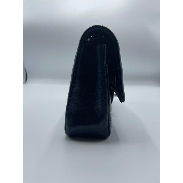 Navy Blue Chanel Classic Double Flap Bag Quilted Caviar Navy For Sale - Image 8 of 9