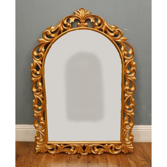 Italian Wall Mirror in Gilt Rococo Frame For Sale - Image 6 of 6