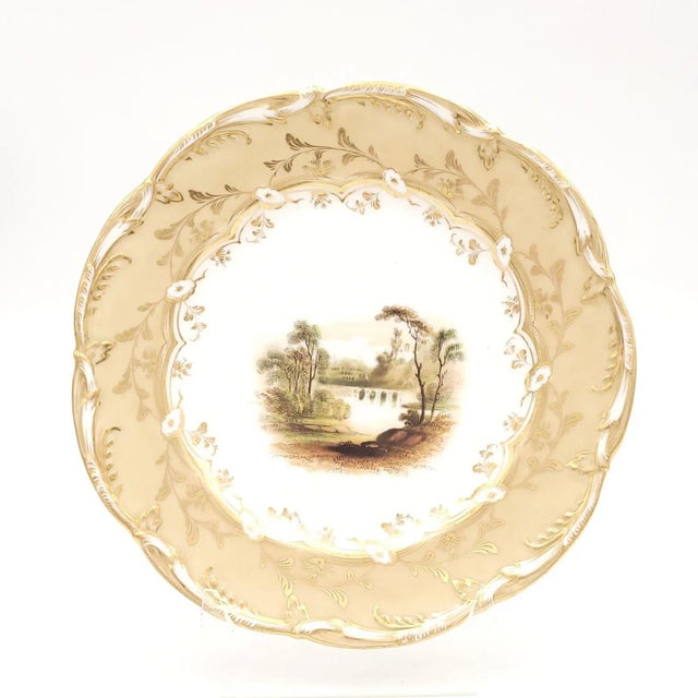 Beige Set of 12 Dessert Plates, England Circa 1820 For Sale - Image 8 of 12
