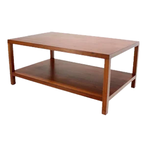 Mid Century Modern Parson Style Large Rectangle Coffee Table w Bottom Shelf MINT