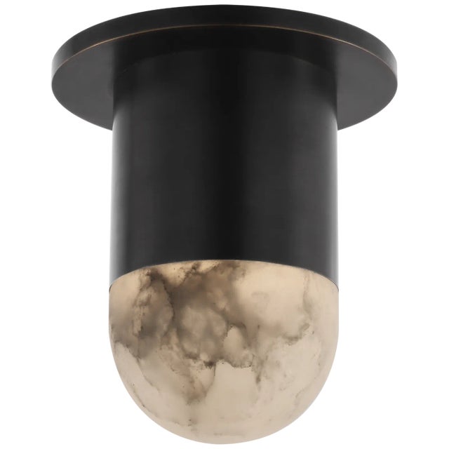 Melange Mini Monopoint Flush Mount in Bronze with Alabaster Designer: Kelly Wearstler Canopy: 4.5" Round Mounting: Flush...