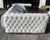 White Tufted Chesterfield-Style L-Shaped Sectional Sofa | 3-Piece Pleather Corner Booth Seating For Sale In Los Angeles - Image 6 of 9