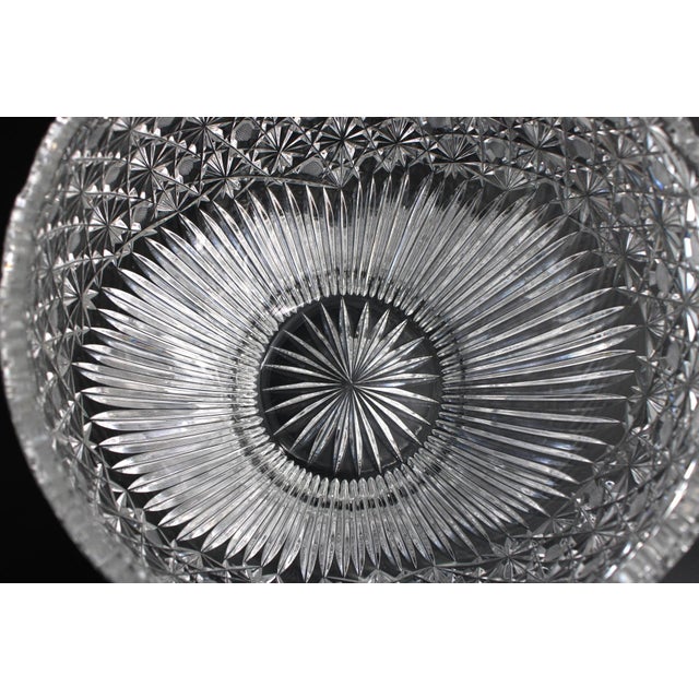 1920s Stunning Large American Brilliant Cut Glass Centerpiece Serving Bowl For Sale In Dallas - Image 6 of 11