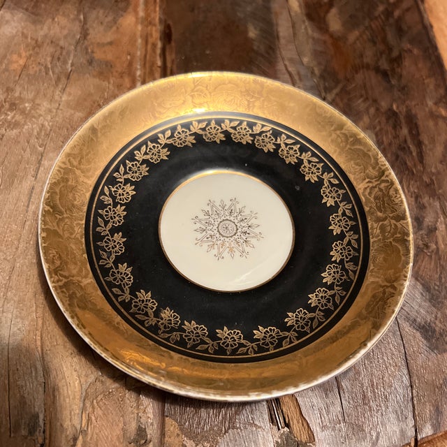 Black Vintage Bavarian Demitasse Espresso Cup & Saucer, Turkish Coffee Cup For Sale - Image 8 of 12