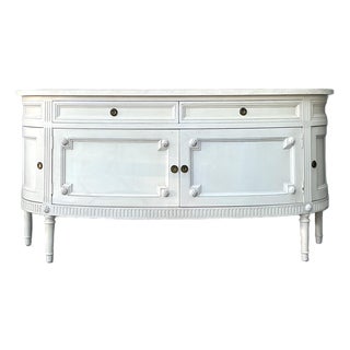 Vintage Neoclassical Demilune Sideboard For Sale