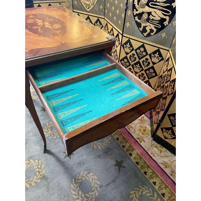 Louis XV Games Table in Marquetry For Sale - Image 6 of 9