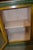 1990s Rustic Heavy Wooden Cabinet / Nightstand W/ Green Trim Patina & Single Glass Door For Sale - Image 6 of 18