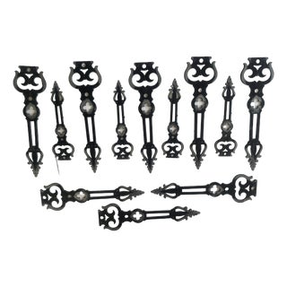 Vintage Decorative Metal Elements, 1970s, Set of 12 For Sale