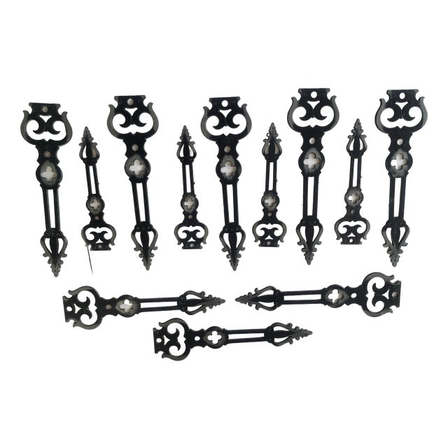 Vintage Decorative Metal Elements, 1970s, Set of 12 For Sale