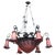 French Art Deco Red and Blue Chandelier For Sale