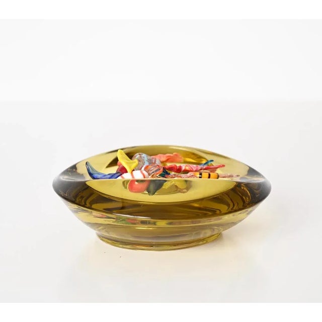 Amber Yellow Murano Sommerso Glass Bowl by Flavio Poli, 1970s For Sale - Image 9 of 13