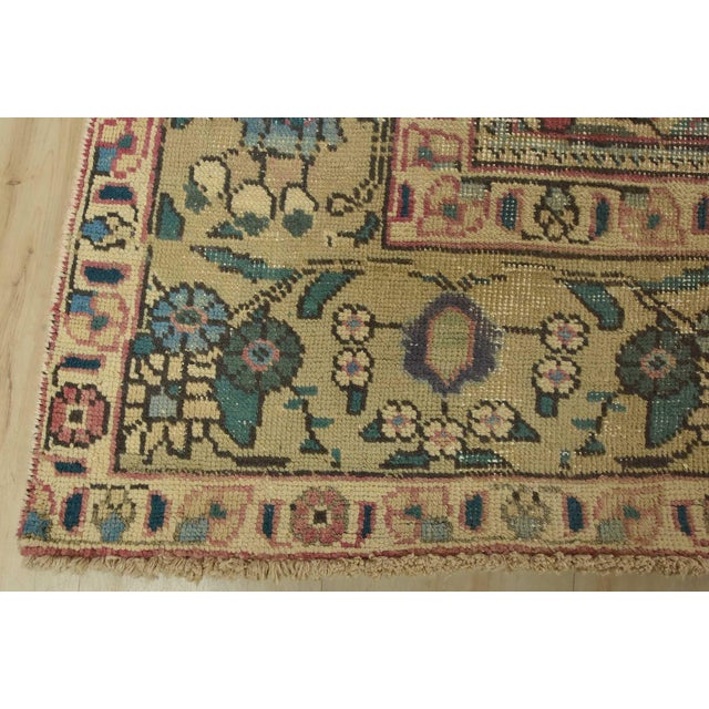 Tabriz Rug 9’5” X 12’3” Violet Wool Vintage Distressed Hand-Knotted Carpet For Sale - Image 12 of 15