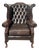 Vintage Brown Leather Wingback Armchair For Sale