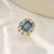 Metal Nina Zhou London Blue Topaz Aquamarine Sapphire Cocktail Ring in 14k Yellow Gold, size 9 For Sale - Image 7 of 12