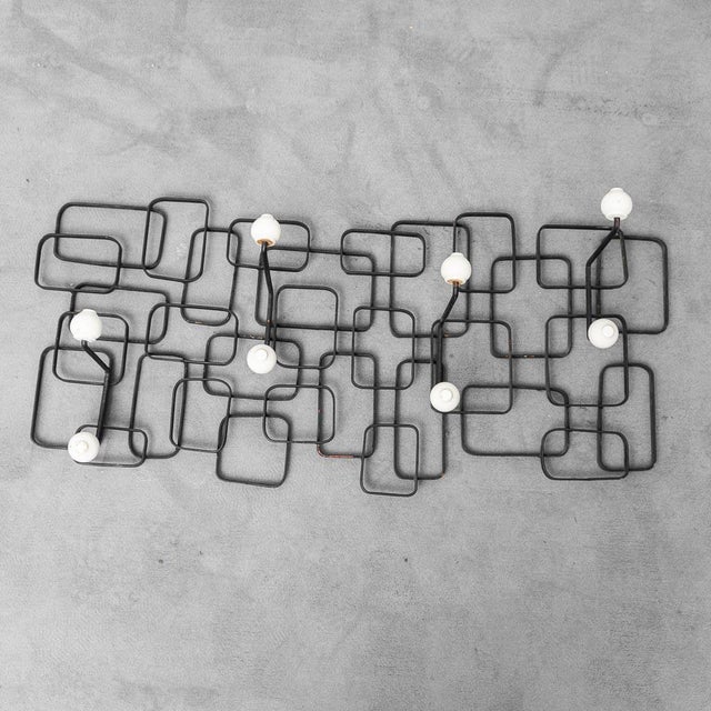 Black Metal Wall Coat Rack, 1970s For Sale - Image 8 of 8