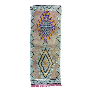 Mid Century Diamond Moroccan Rug For Sale