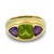 Contemporary 1980s David Yurman Peridot Amethyst 14k Yellow Gold Three Stone Ring, Size 6.25 For Sale - Image 3 of 6