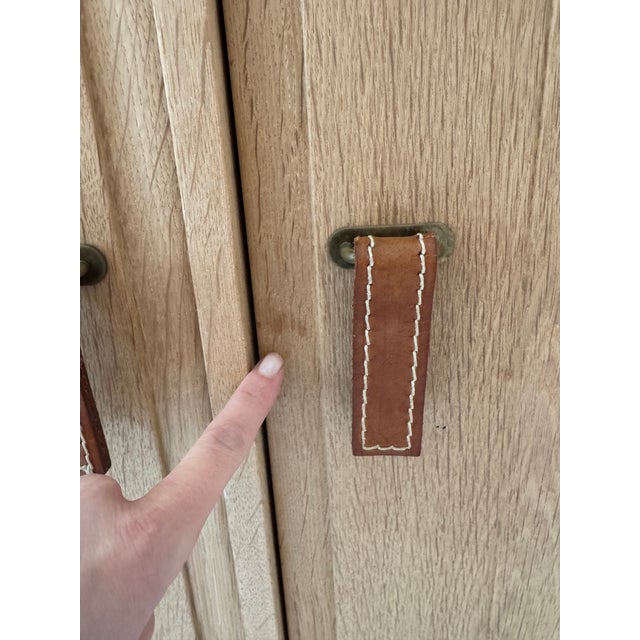 Kurt Ostervig Oak Cabinet With Leather Pulls For Sale - Image 15 of 18