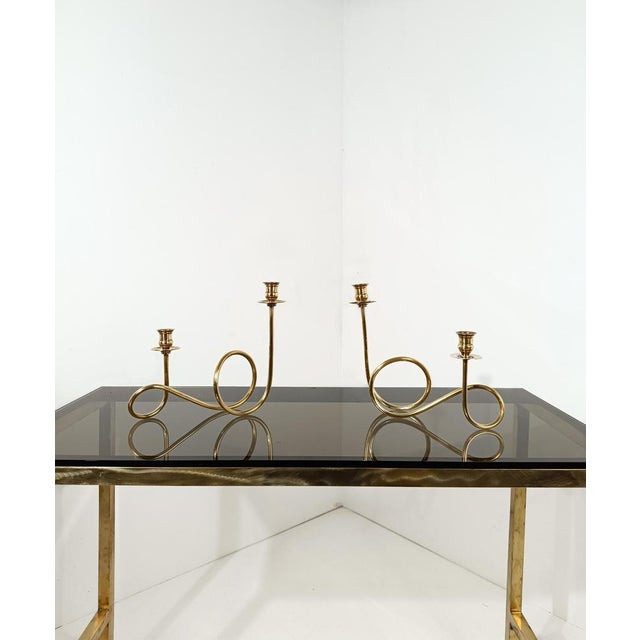 Josef Frank Mid-Century Modern Brass Candleholders in the style of Josef Frank, 1950s, Set of 2 For Sale - Image 4 of 18