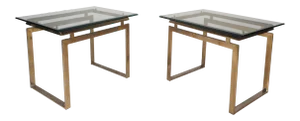 Pair of Mid-Century Modern Sled Leg End Tables