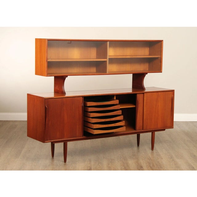 Danish Modern Teak Sideboard Cabinet For Sale - Image 4 of 12