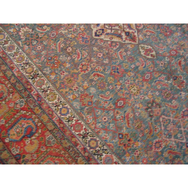 1820s Green Herati Medallion Antique n.w. Persian Gallery Rug 6'10" X 17' Handknotted Wool Carpet For Sale In New York - Image 6 of 18